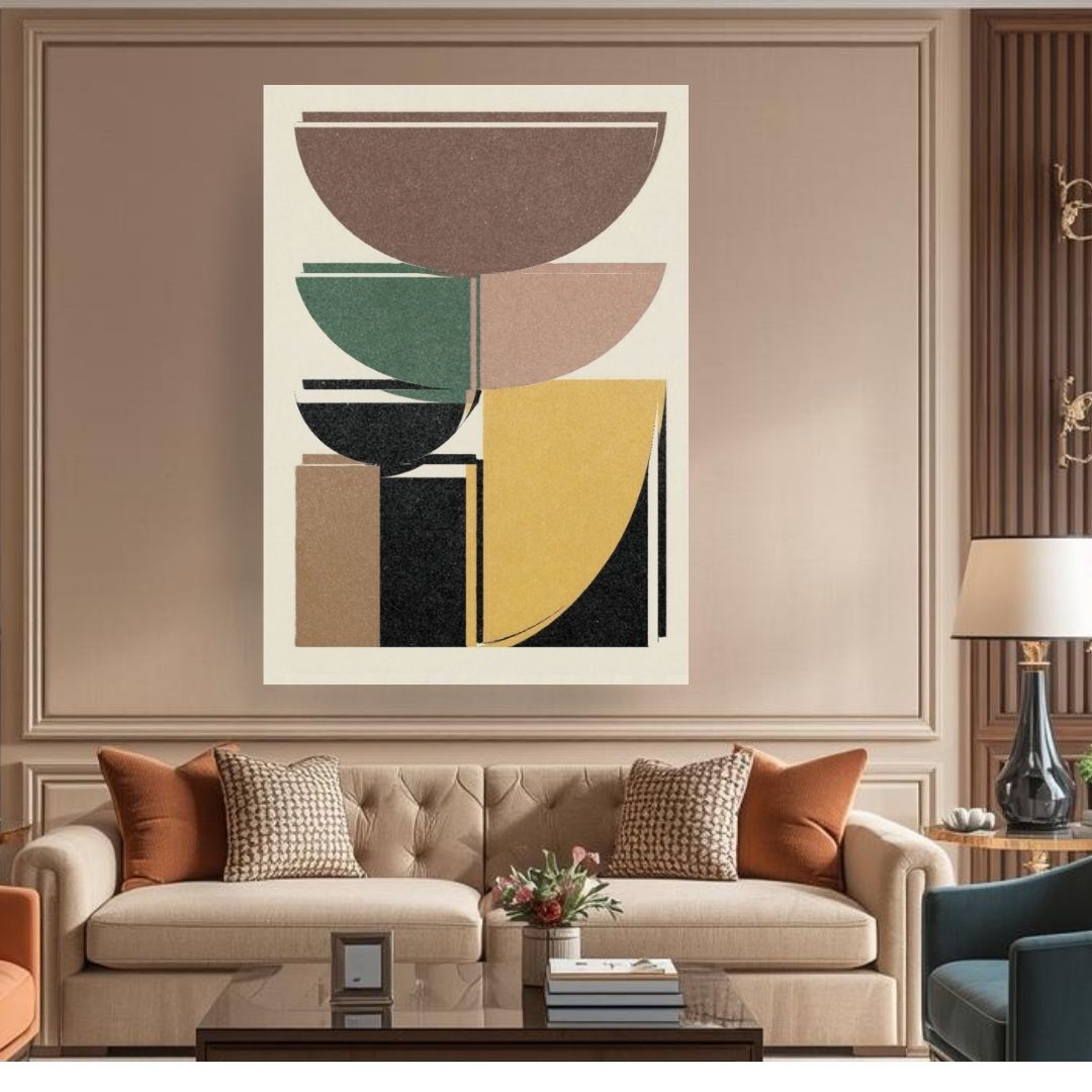 Interlocked Rhythm — A bauhaus art complexity which arise from a simple vocabulary. Wall art canvas by wall and more