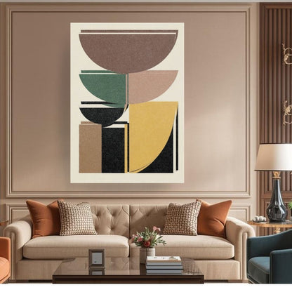 Interlocked Rhythm — A bauhaus art complexity which arise from a simple vocabulary. Wall art canvas by wall and more