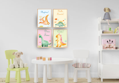 Cheerful Dino, wall art  frames, by wall and more