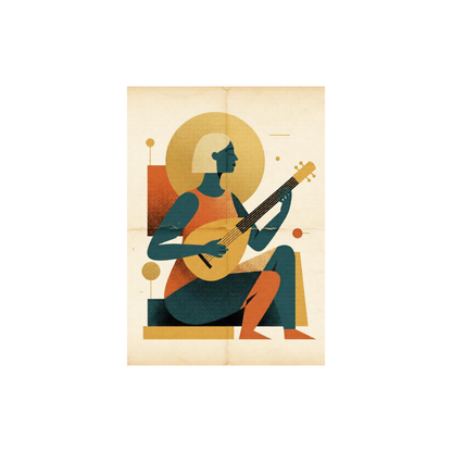 Golden Rhythm — A bold geometric art capturing movement and music. Wall art canvas