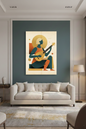 Golden Rhythm — A bold geometric art capturing movement and music. Wall art canvas