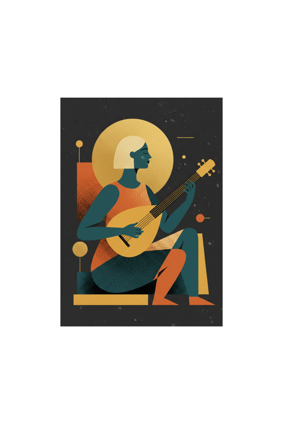 Golden Rhythm — A bold geometric art capturing movement and music. Wall art canvas