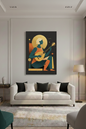 Golden Rhythm — A bold geometric art capturing movement and music. Wall art canvas