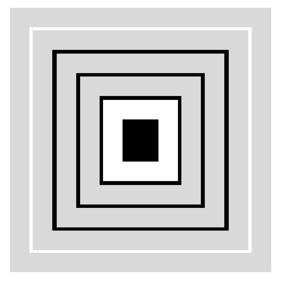 Monochromatic Optical Wall Art featuring bold geometric Op Art illusions with concentric squares in black and white. Ideal Modern or Retro Bedroom Decor.