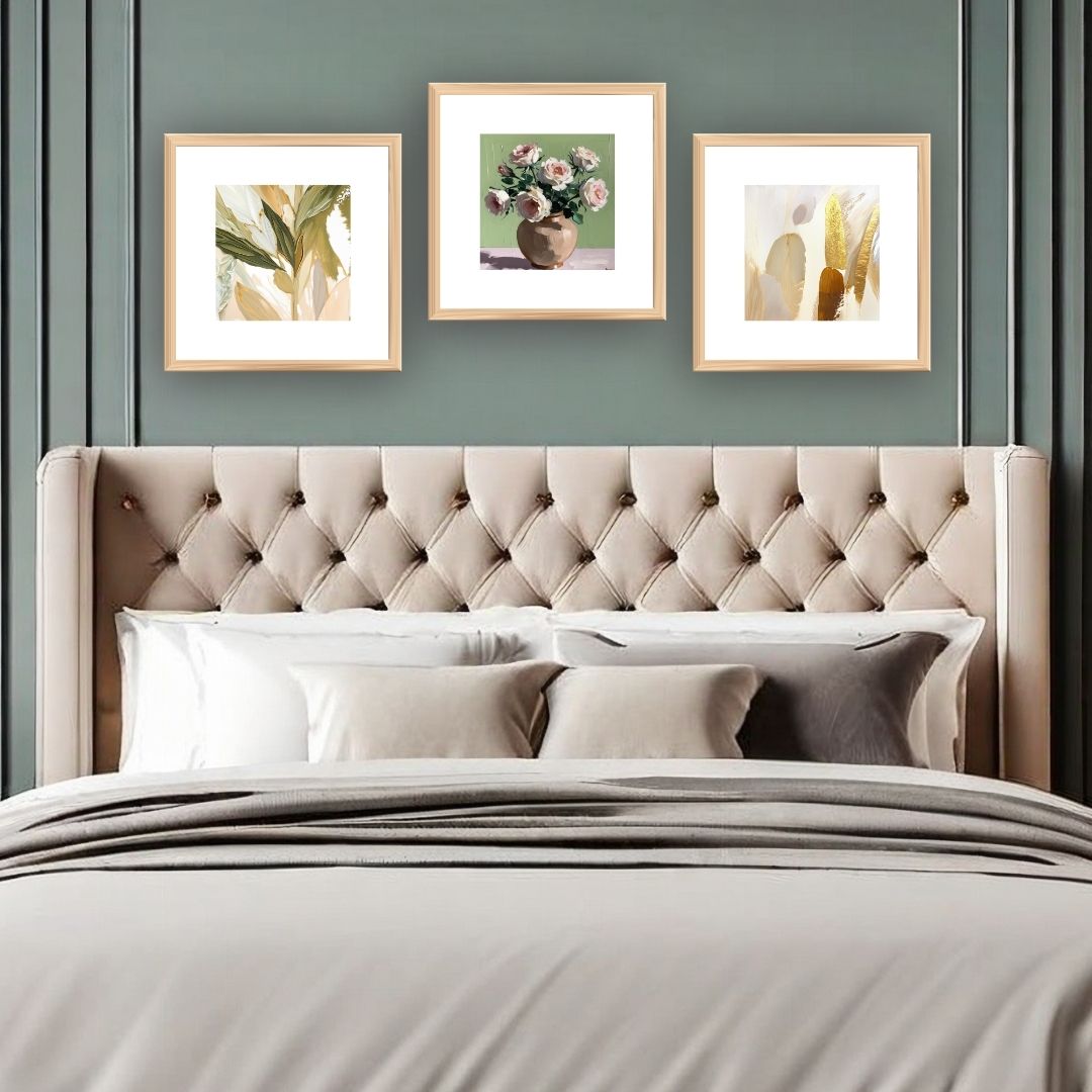 Abstract botanical pieces & drawing of vase and roses. wall art frames by wall and more