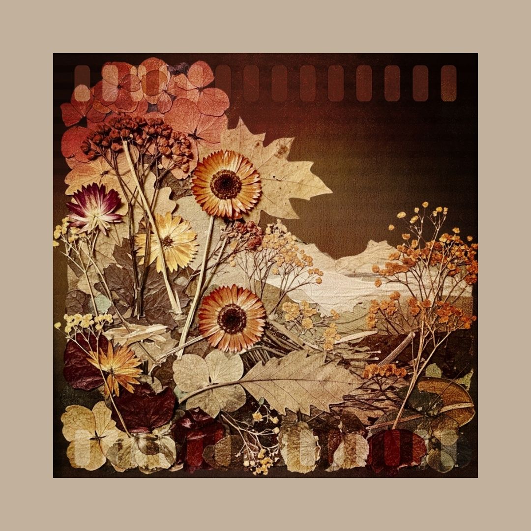 Floral composition with warm autumnal hues. wall art frame  by wall and more