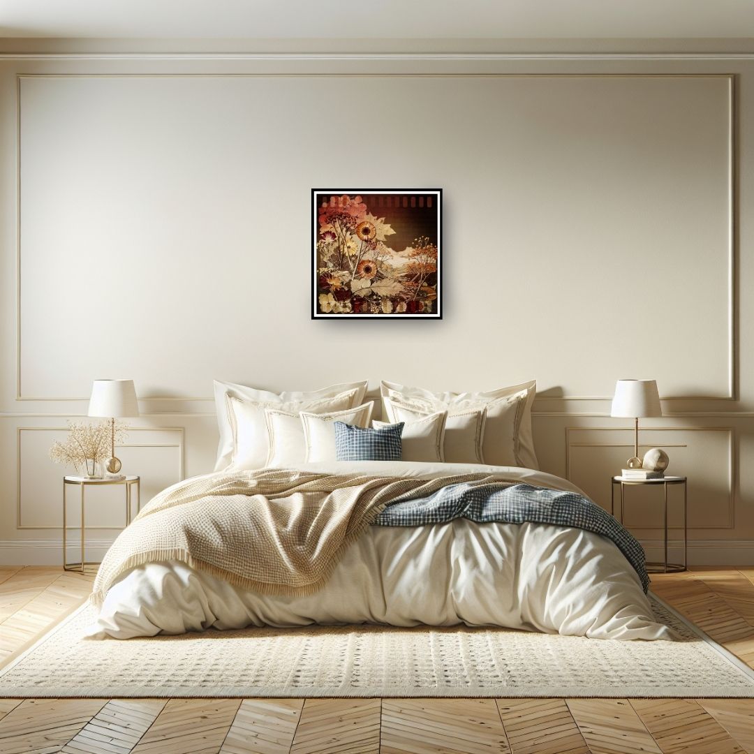 Floral composition with warm autumnal hues. wall art frame  by wall and more