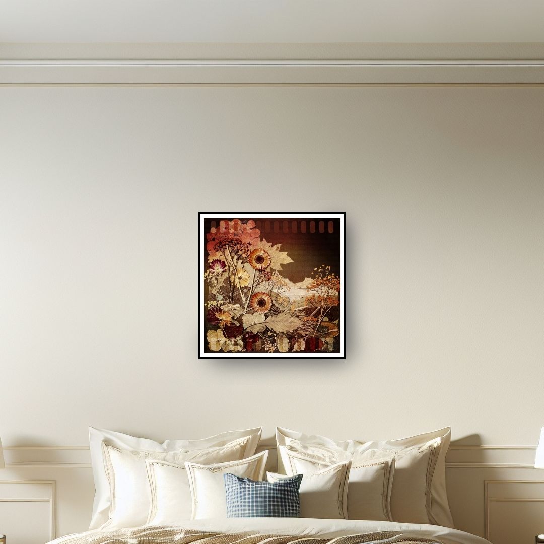 Floral composition with warm autumnal hues. wall art frame  by wall and more