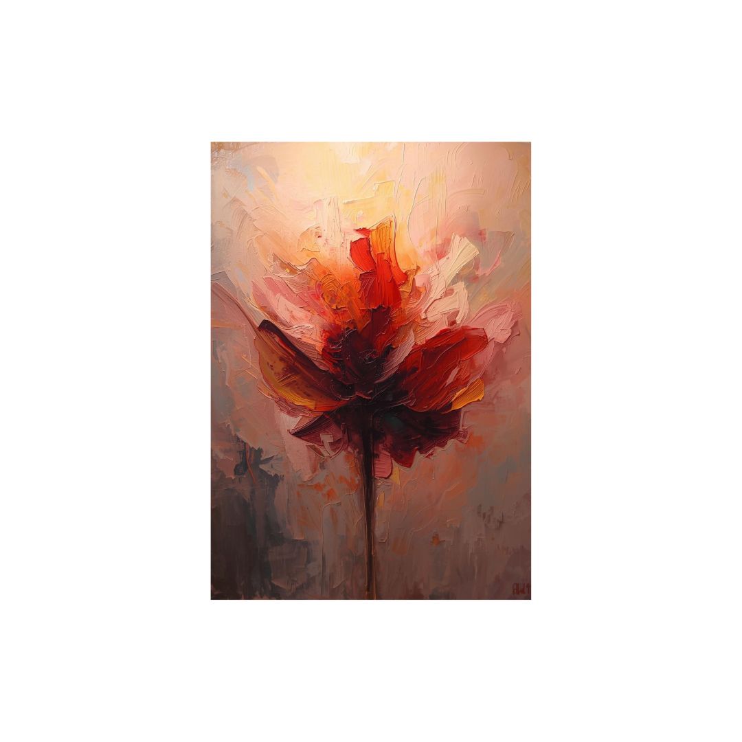 Essence of a Flower — An abstract expressionist floral design. Wall art canvas