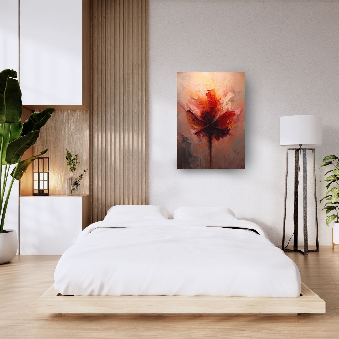 Essence of a Flower — An abstract expressionist floral design. Wall art canvas