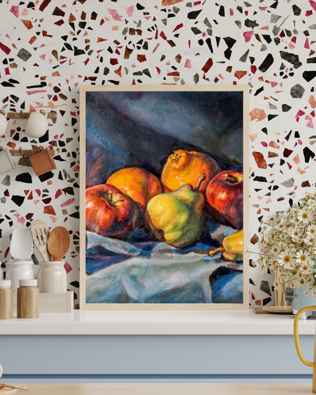 Vibrant assortment of fruits, wall art frame by wall and more