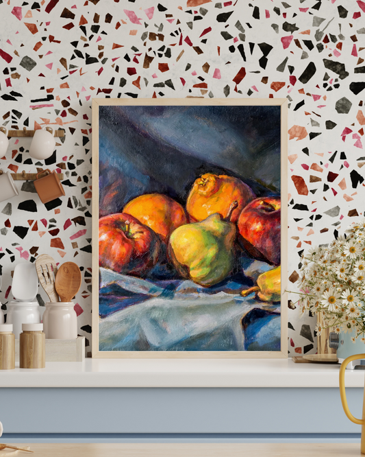 Vibrant assortment of fruits, wall art frame by wall and more