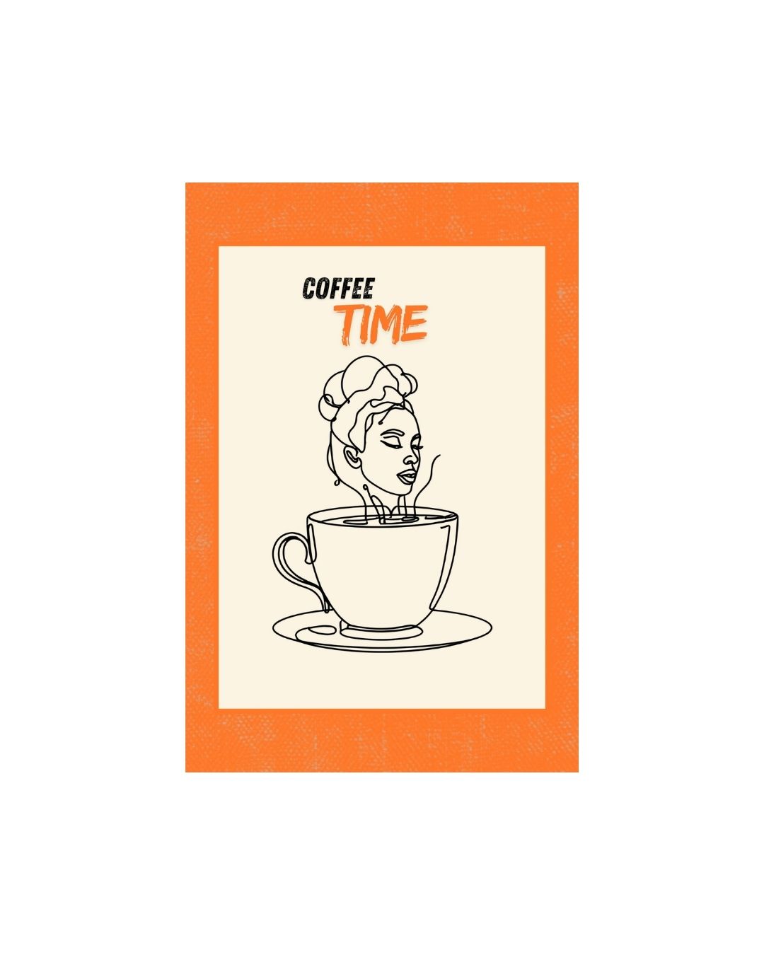 Coffee Time modern illustration. Wall art frame by wall and more