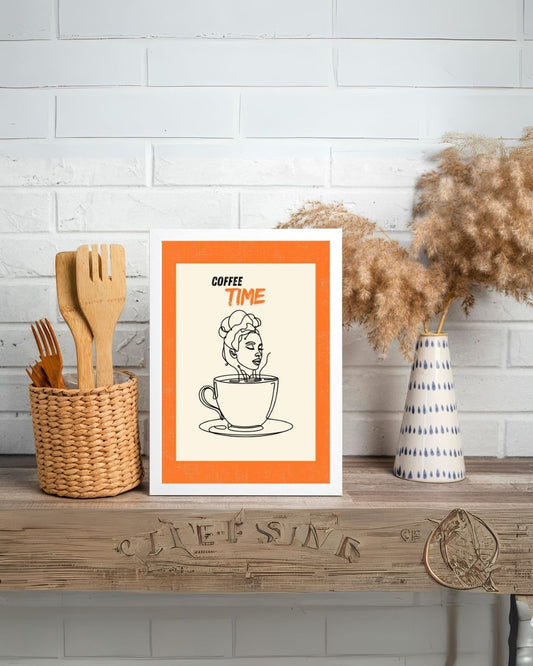 Coffee Time modern illustration. Wall art frame by wall and more