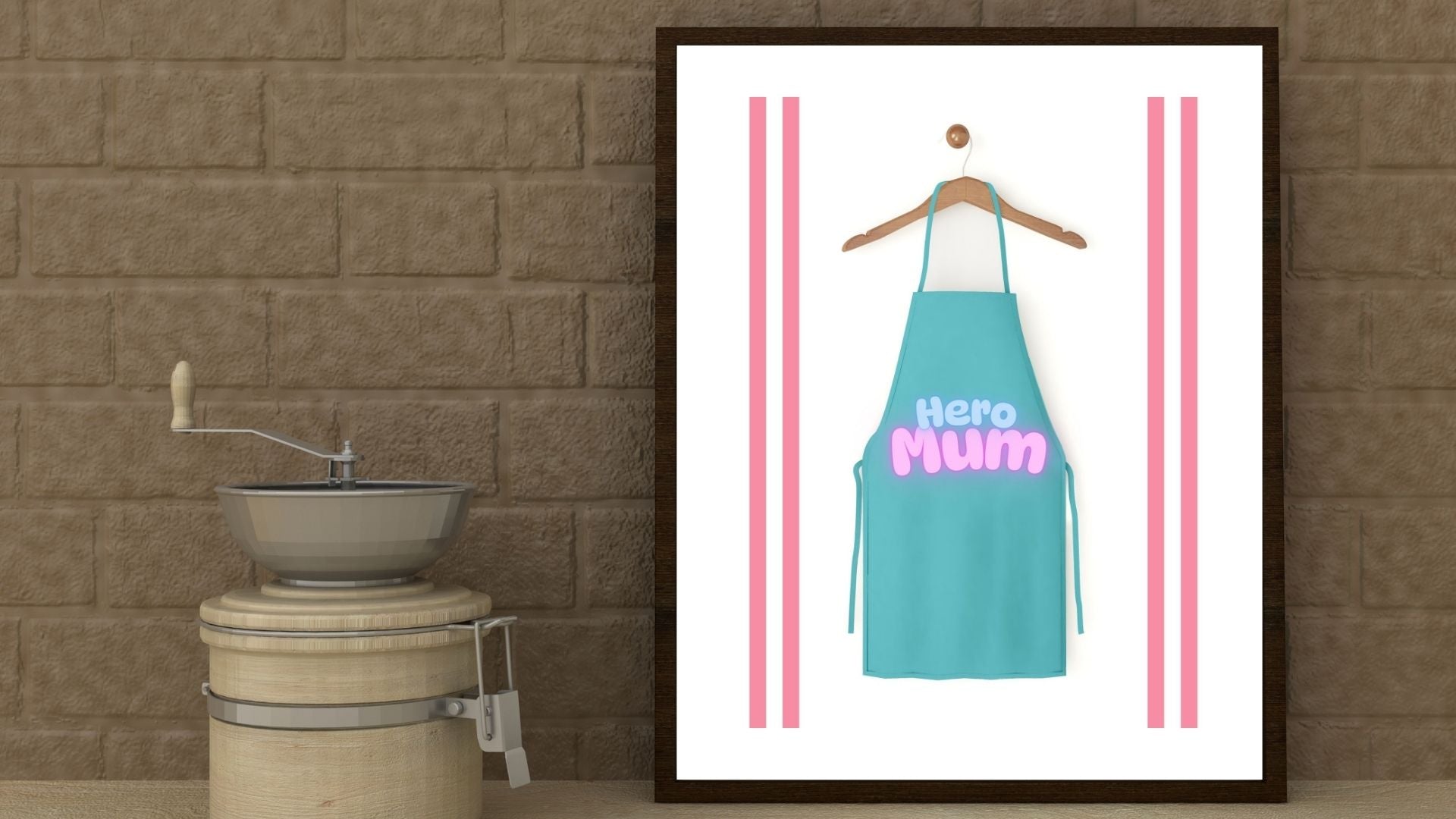 A hero mum's apron, wall art frame by wall and more
