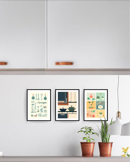 Abstract decorative frames for kitchen. Wall art frames by wall and more