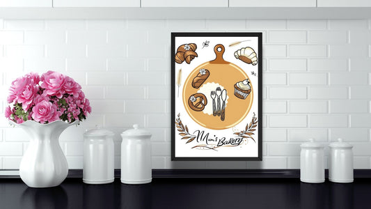 Mum's bakery design, wall art frame by wall and more