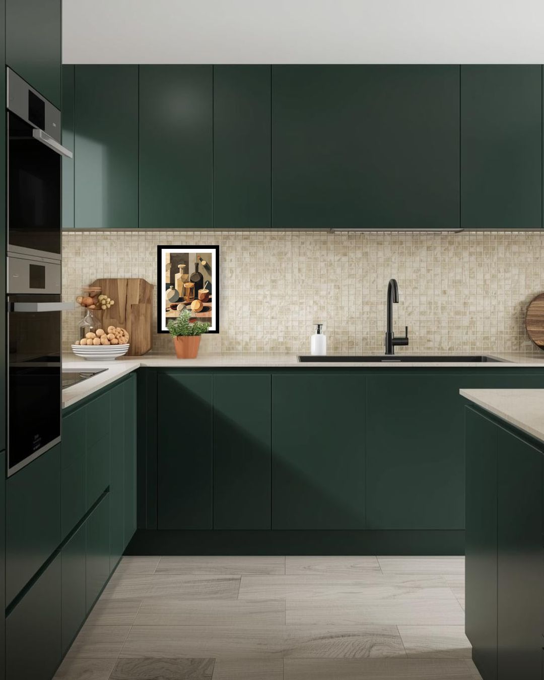 Reminiscent of early 20th-century cubism style. Wall art frame by wall and more