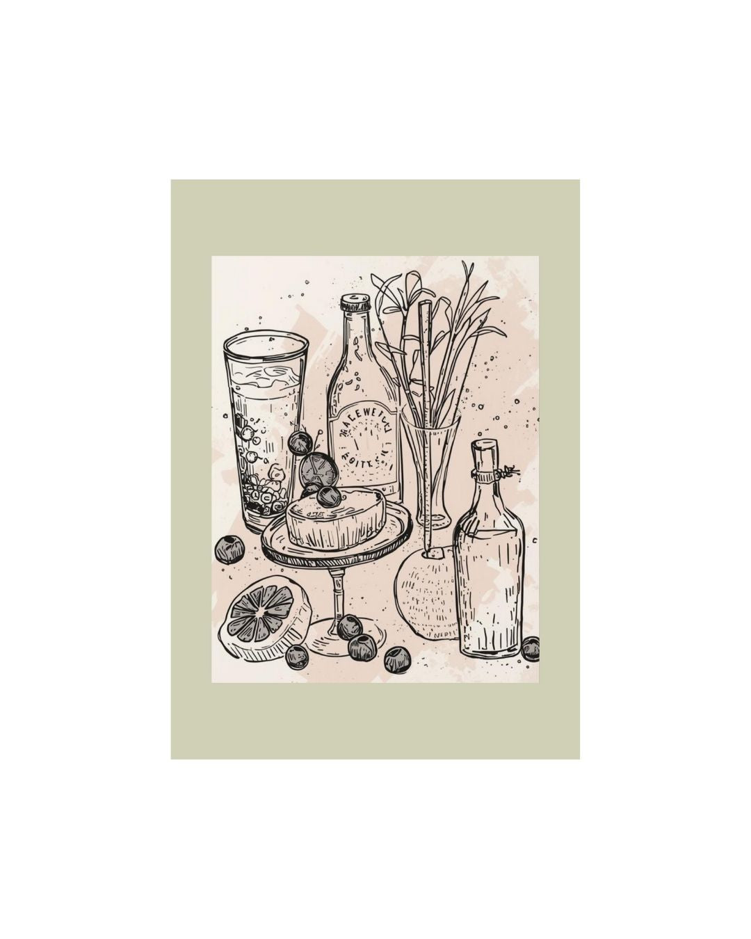 Joy of simple pleasures, a sketch-like quality. Wall art frame by wall and more