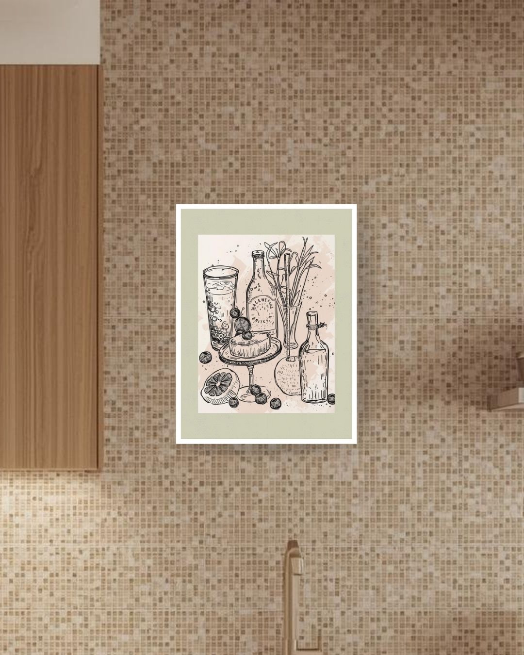 Joy of simple pleasures, a sketch-like quality. Wall art frame by wall and more