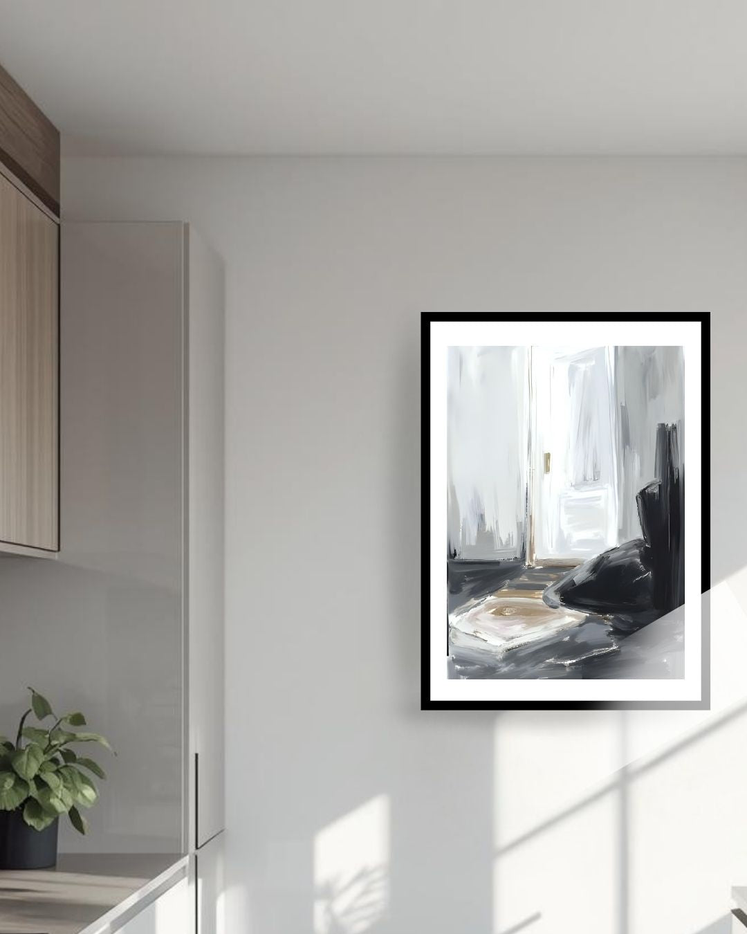 The Unspoken Room, a modern expressive mood. Wall art frame by wall and more