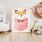 Cute fox out of a pink pocket, wall art frame by wall and more