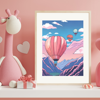 Hot air balloons dream, wall art frame by wall and more