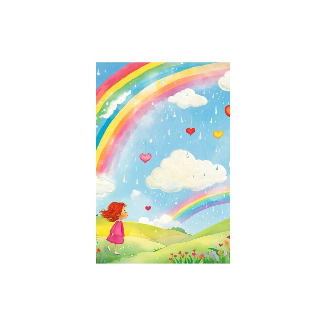Digital illustration of a rainbow . Wall art frames by wall and more