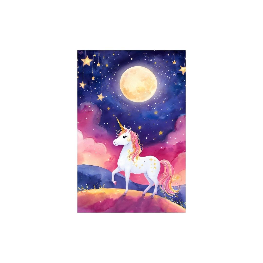 Digital illustration of a unicorn . Wall art frames by wall and more